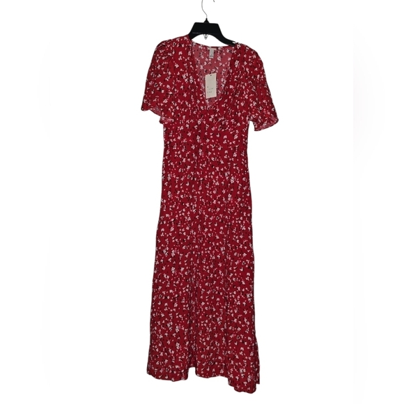 a new day Dresses & Skirts - Womens A New Day Red Flutter Sleeve Maxi Dress, Size 4, NWT!!!